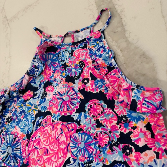 Lilly Pulitzer Billie Top Sleeveless Ruffle Tank Women’s Small Turtle Amazement - Picture 5 of 9
